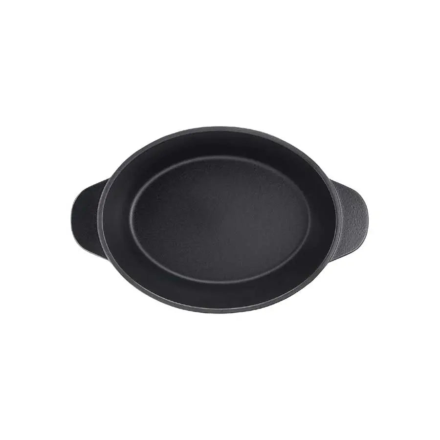 TEFAL Tradition Cast Iron Shallow Pot with Lid, Oval 31 cm, Black, E2258504