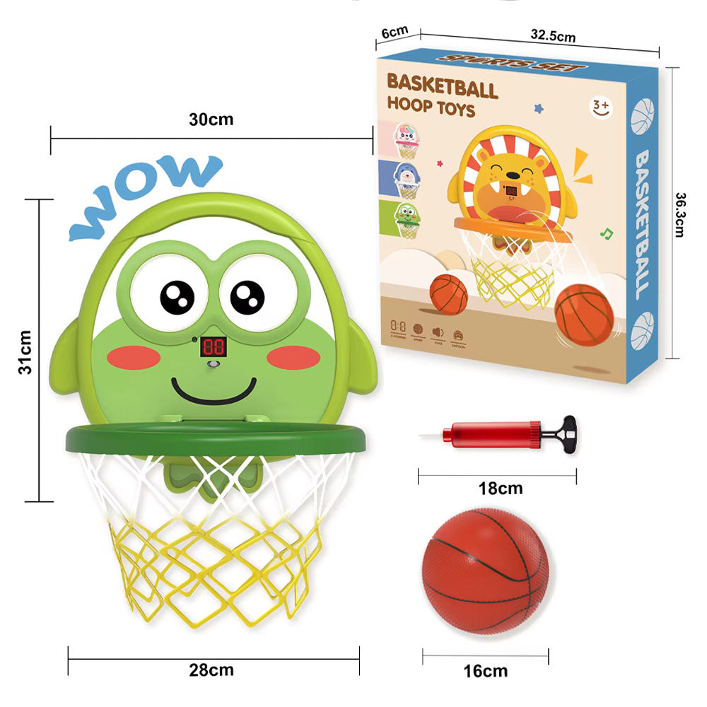 Children Plastic Funny Cartoon Animals Soft Basketball Indoor Games Playing Basketball Hoop Toys