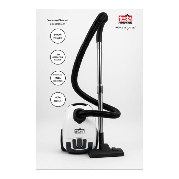 Testa Vacuum Cleaner, 1400W Power, 7.5M Operating Radius, Dust Bag Full Indicator, Hepa Filter, 1216015034