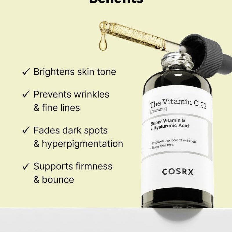 COSRX THE VITAMIN C 23 -SUPER VITAMIN E + HYALURONIC ACID Improve skin condition + even skin tone
