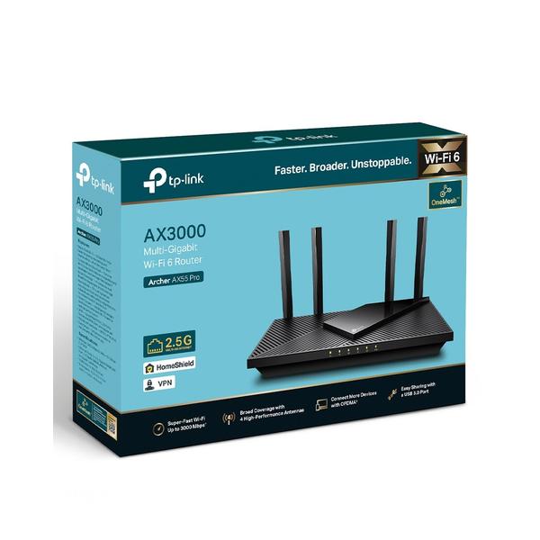 TP-Link Archer AX55 Pro AX3000 Multi-Gigabit Wi-Fi 6 Router with 2.5G Port