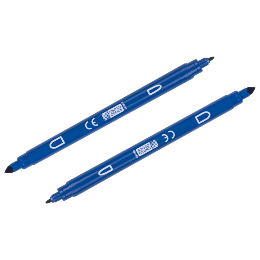 UNITED OFFICE® Double Tip Markers 24 Pieces