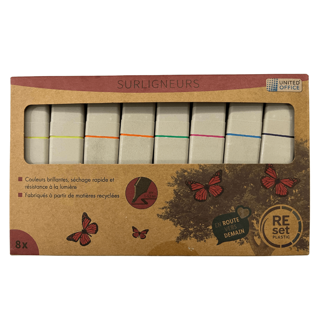 United Office® 8pc Recycled Highlighter Set