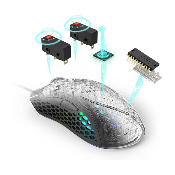 uRage Reaper 500, 6 Buttons Ultra Lightweight, USB Type A Mouse 10000 DPI, Optimized for PC, Playstation & Xbox
