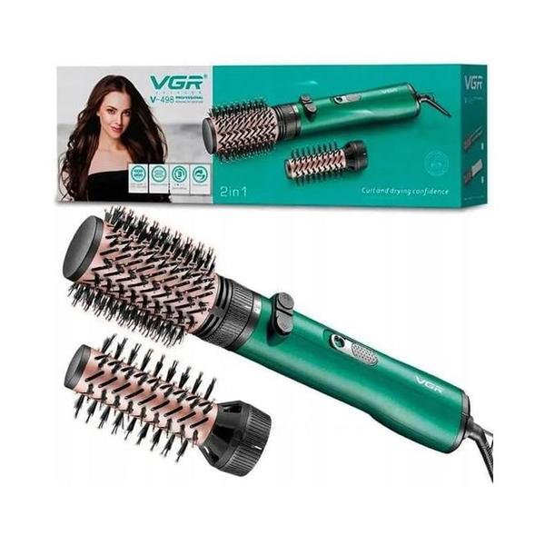 VGR V-498 Hair Dryer Brush & Volumizer Hair Curler Straightener, Ceramic Coating, Professional Rotating Hot Air Styler, 2-in-1, Powerful 1200W Hot Air Brush