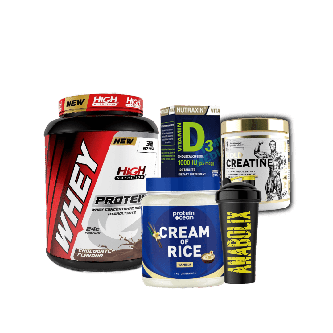 Whey + Carbs + Creatine + Vitamin D