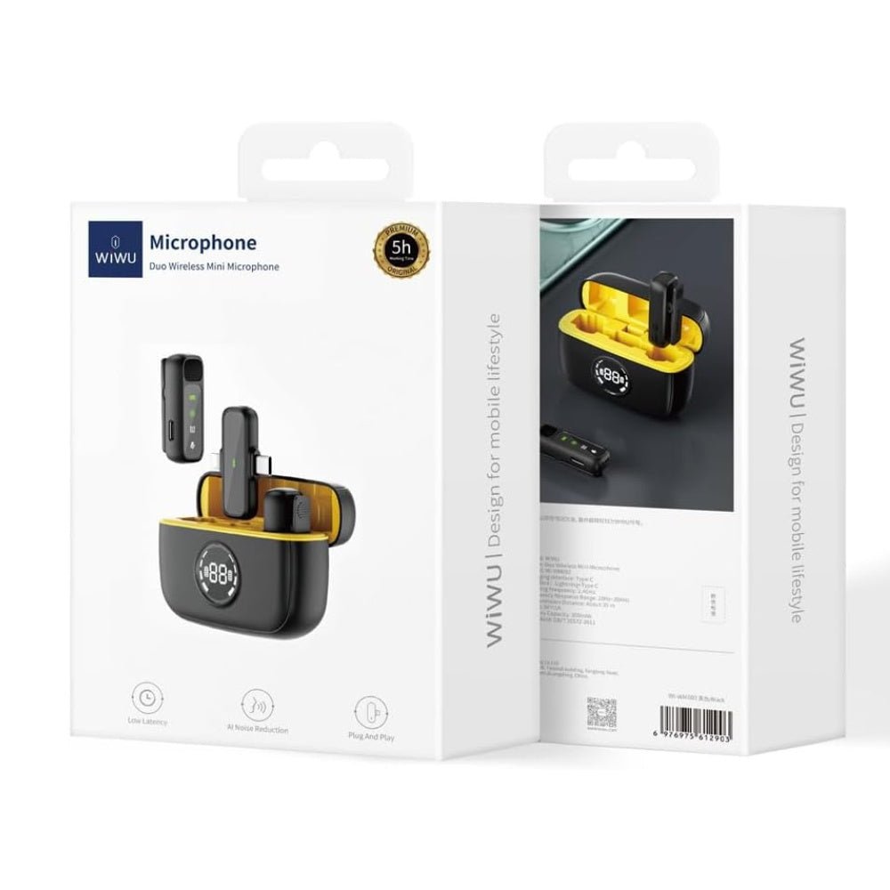 WiWU Duo Wireless Mini Microphone (USB-C and Lightning)