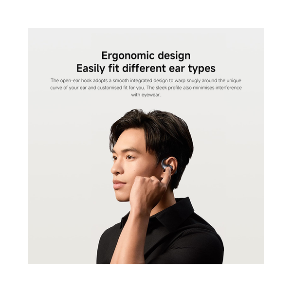 Xiaomi OpenWear Stereo - True Wireless Bluetooth Headphone, Open-ear design, Hi-Res Audio, 17x12mm dynamic driver, 10mm sound leakage reduction driver, Up to 38.5h batterylife