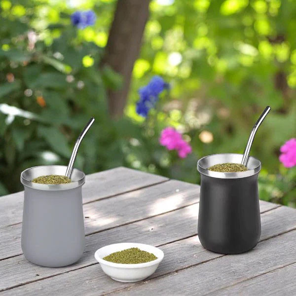 phoneix mate colored double wall stainless steel + straw