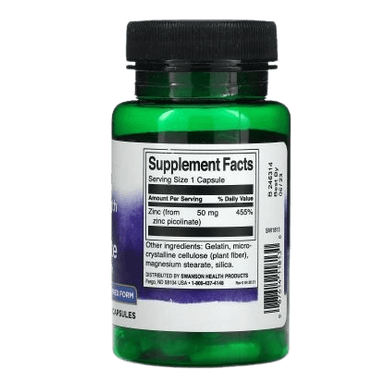 Swanson Zinc Picolinate 50mg Mineral Supplement, 60 Tablets