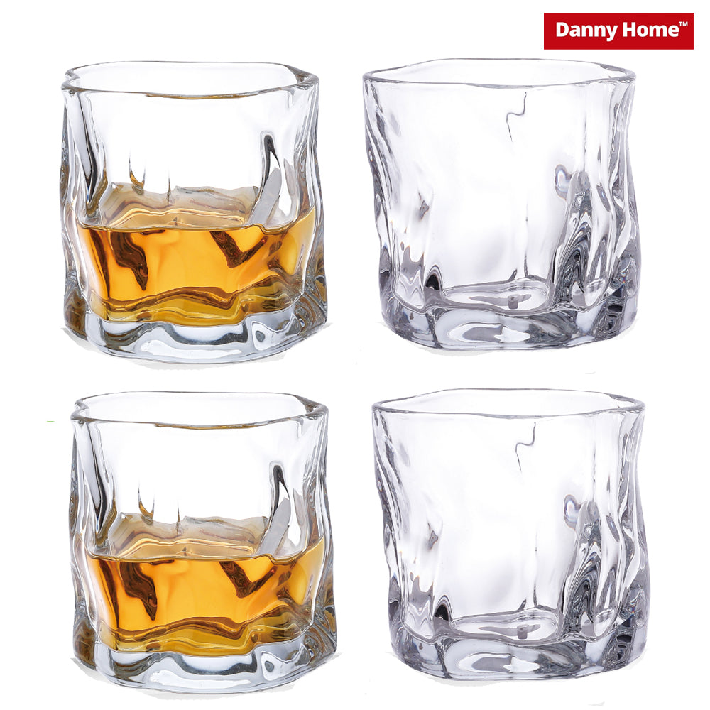 Danny Home Twisted Glasses Cups 280ml 4-Pcs – Clear