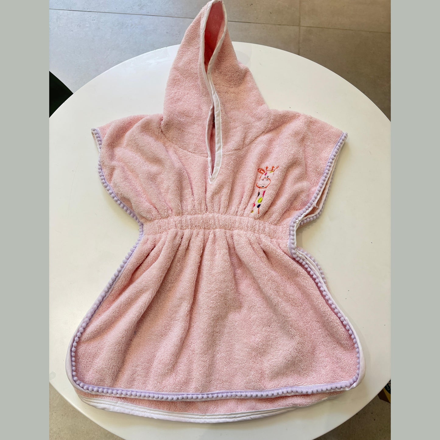 Pink Giraffe Hooded Poncho