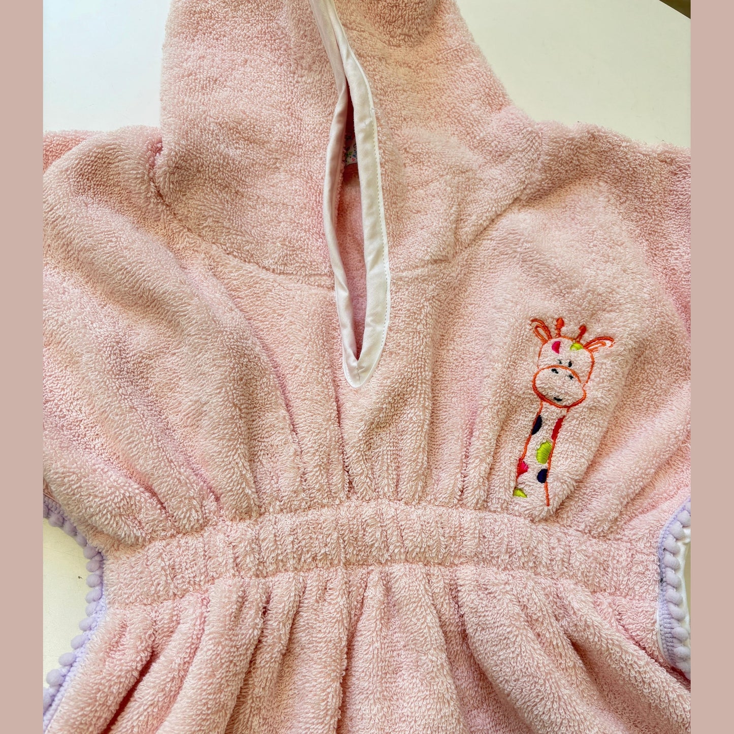 Pink Giraffe Hooded Poncho
