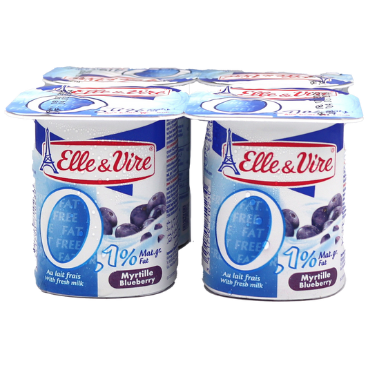 Elle & Vire Dairy Desserts With 0% Fat Blueberry 125gx4 - Medaid International