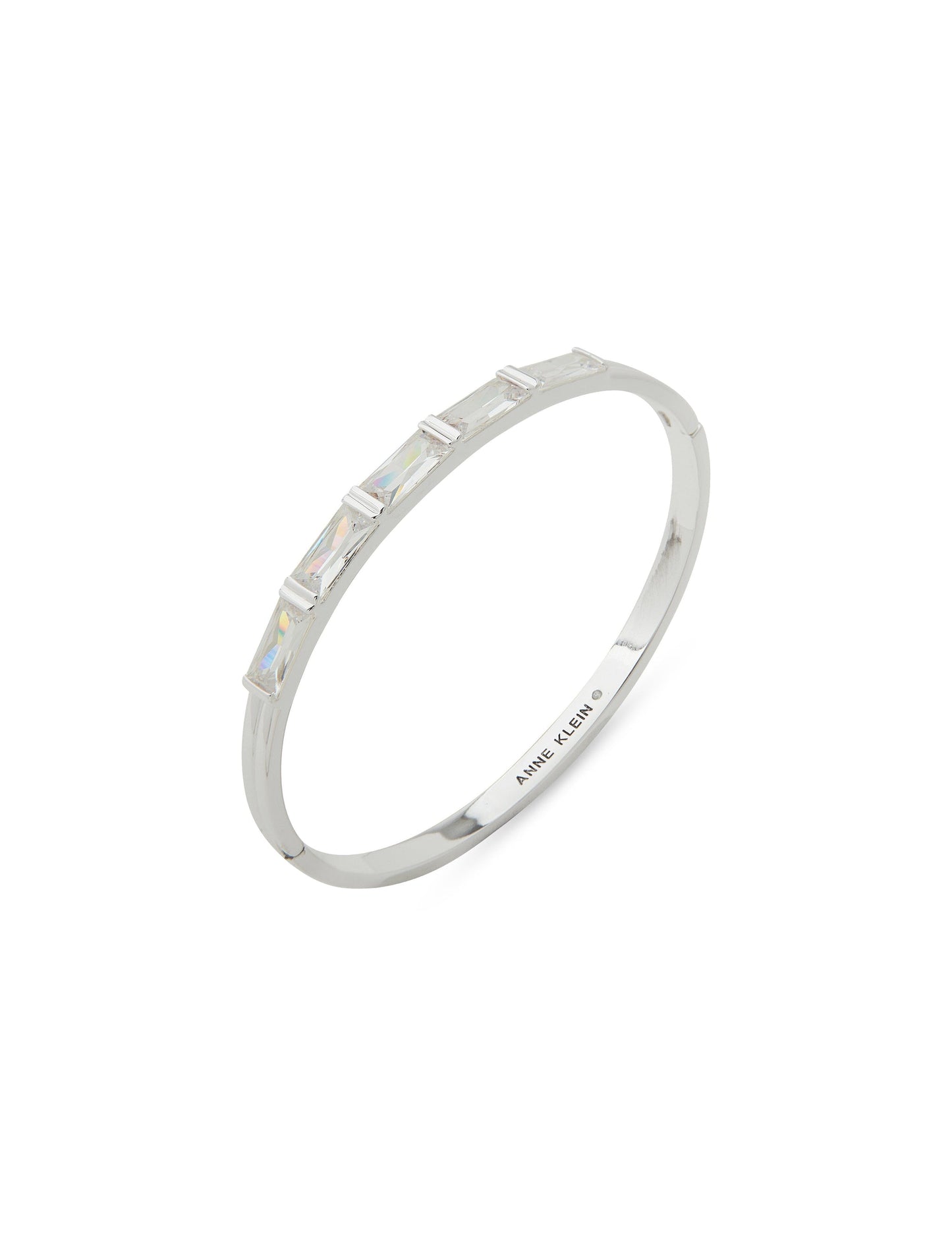 Anne Klein Women's Silver CZ Baguette Stone Bangle Bracelet | Anne Klein In Lebanon