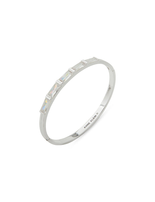 Anne Klein Women's Silver CZ Baguette Stone Bangle Bracelet | Anne Klein In Lebanon
