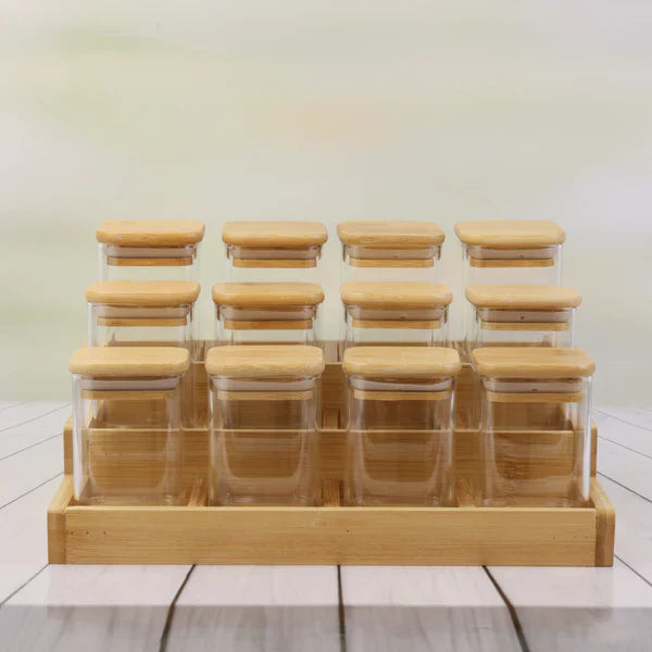 12 Pieces Glass Spice Jars