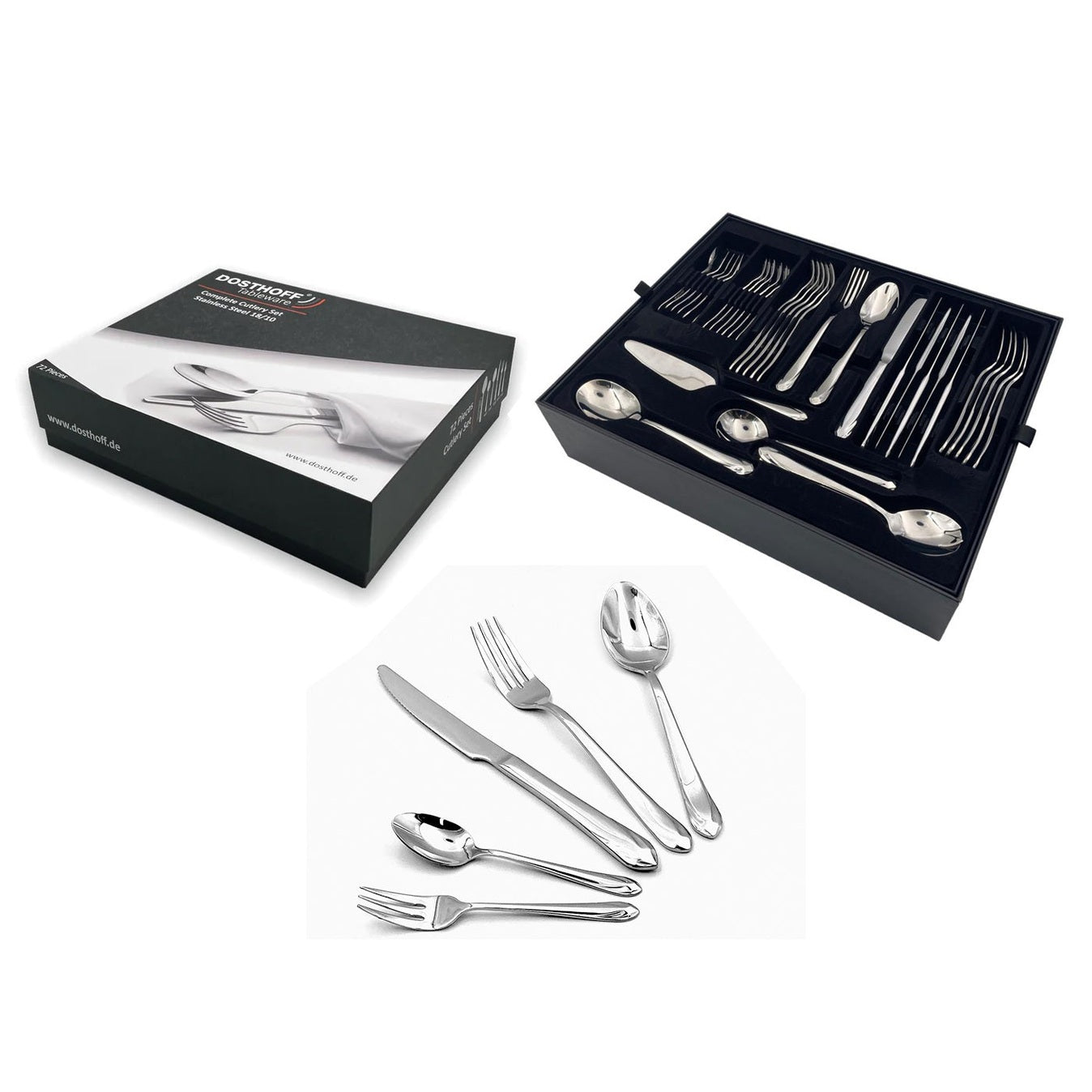 Dosthoff 72 pieces "Emeraled" Cutlery Set SS 18-10