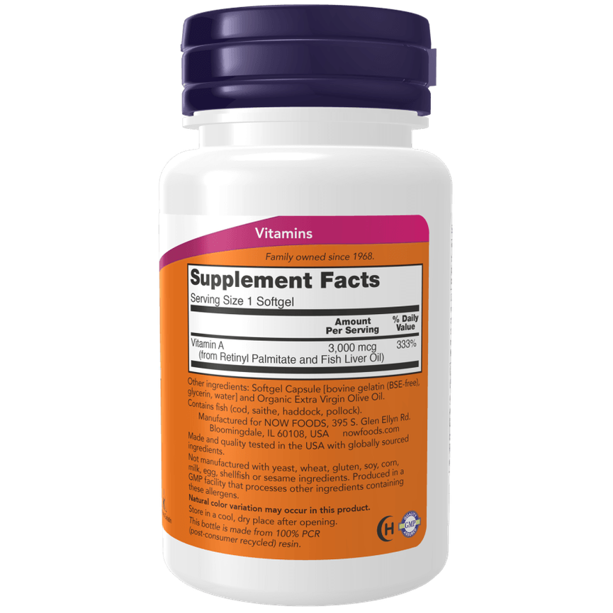 Now Foods Vitamin A 10,000 IU 100 Softgels