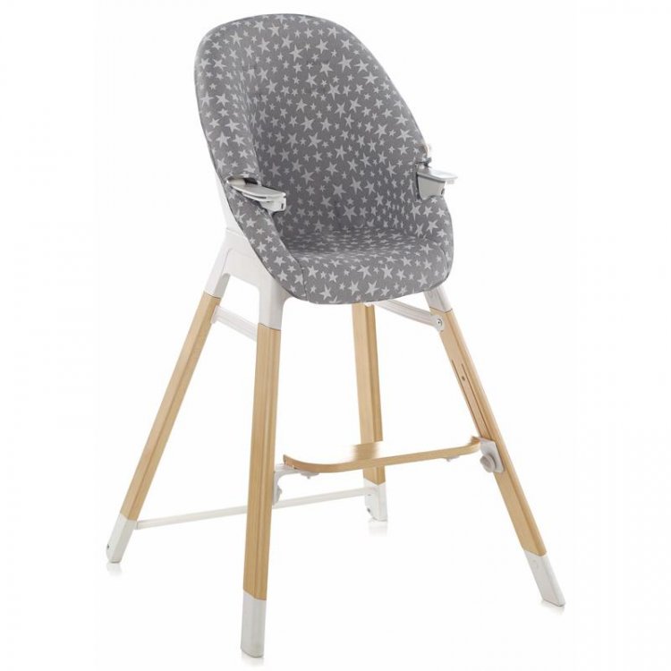 Jane Evolutionary Wooden High Chair Grey Stars Adjustable Ergonomic
