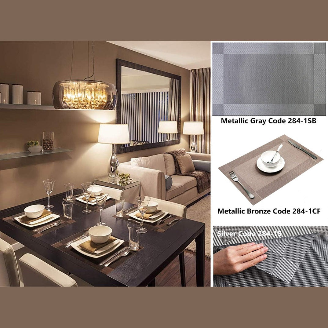 Rectangular Table Placemat 45 x 30  cm Metallic Look