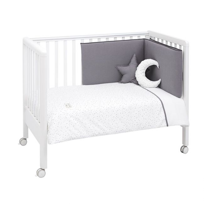 Cambrass Bedding Set 4 Piece Astra Grey Cotton Crib Set