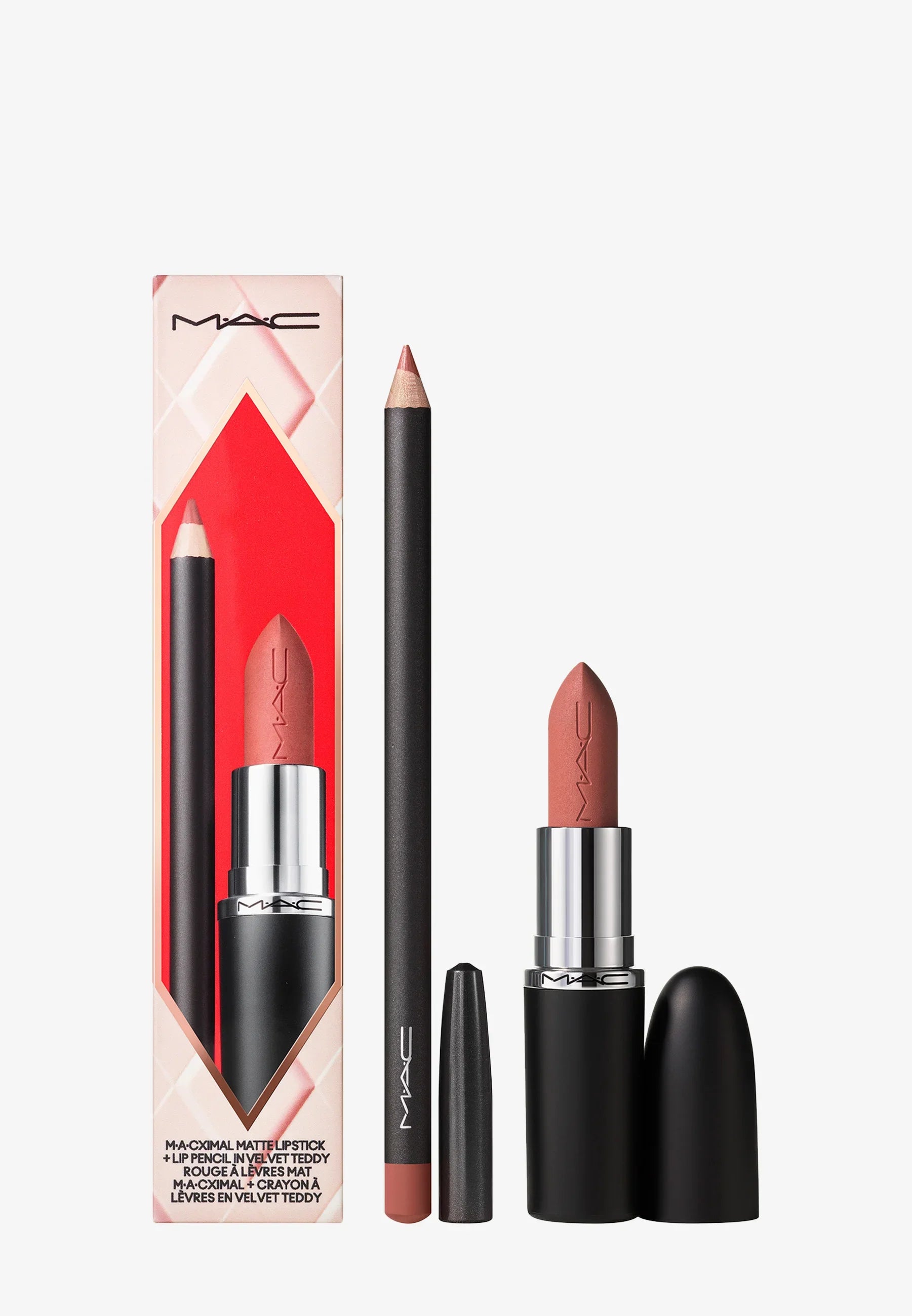 Mac lipstick & lipliner set shade velvet teddy