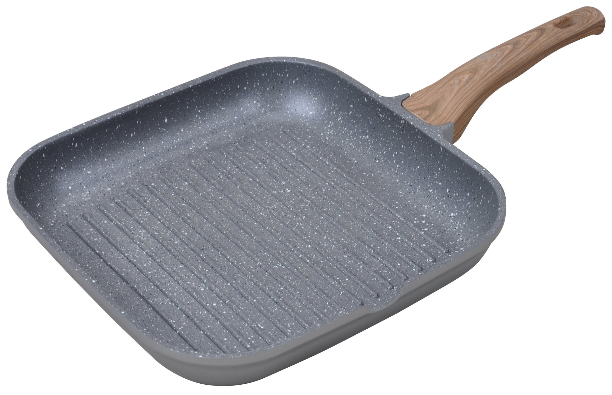 kinox aluminium grill pan with wooden paint handle 28cm