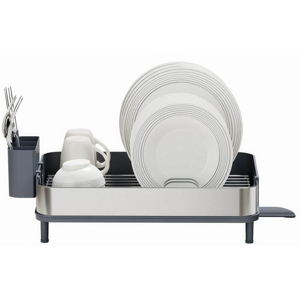 Stainless Steel Dish Rack with Drip Tray and Cutlery Holder