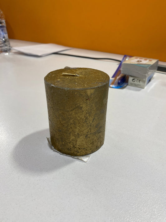 SD Antique Gold Speckled Pillar Candle | SD In Lebanon