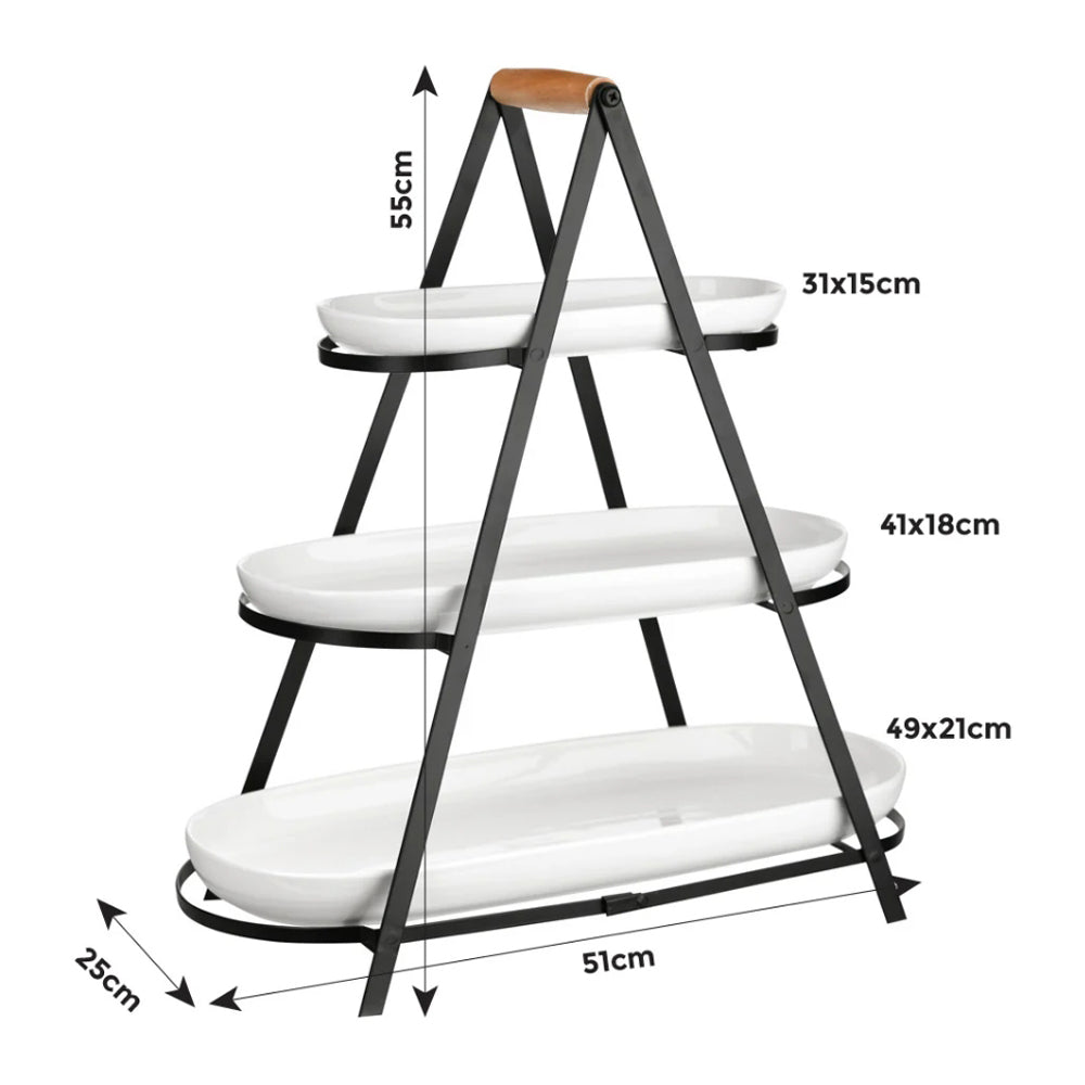 Danny Home 3-Tier Ceramic Serve & Share Service Tower