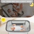 AILEEKISS Baby Bassinet Bedside Sleeper, Height Adjustable Newborn Baby Bassinet with Wheels, Grey - Medaid International