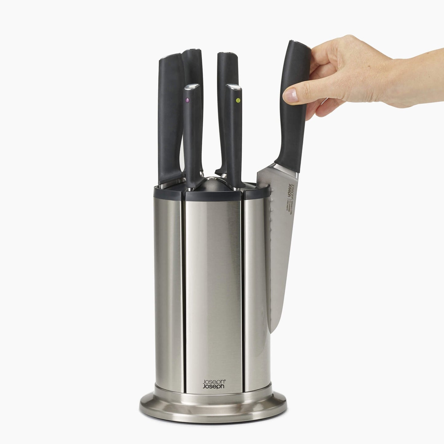Joseph Joseph Knife Set with Rotating Storage Stand, 7-Piece – Stainless Steel