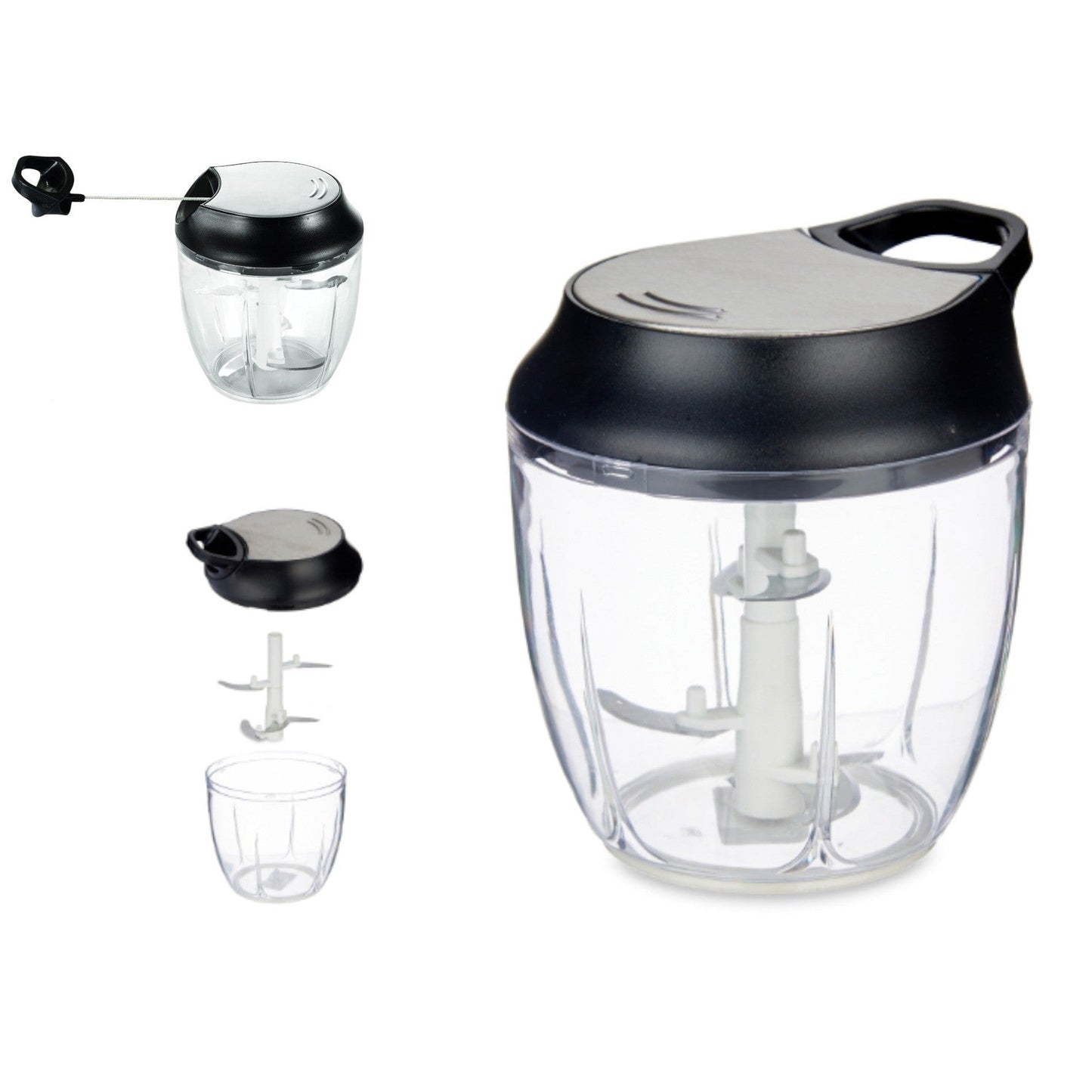 Manual Food Chopper with 5 blades SS Cover