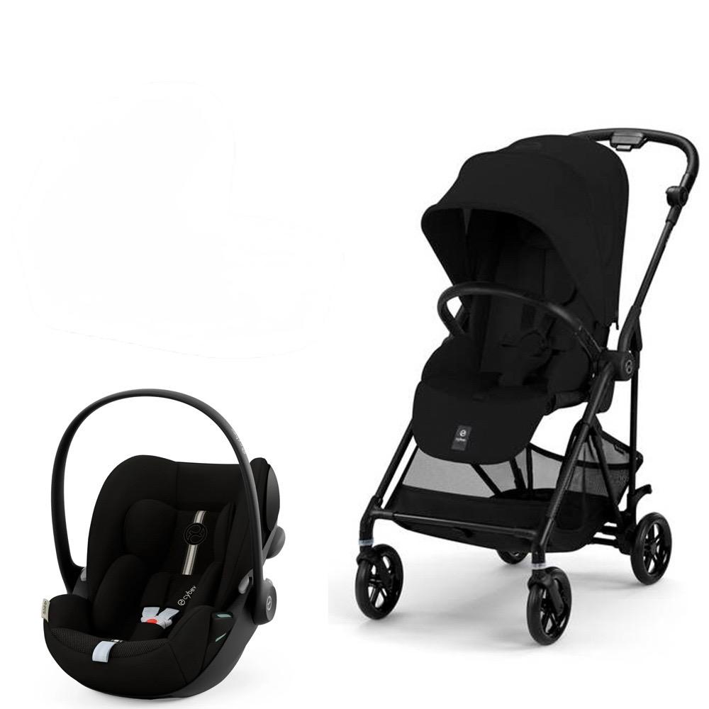 Cybex - Melio Carbon/B - Cloud-G Car Seat (BaseG&Adapters are optional) - Magic Black - Travel System