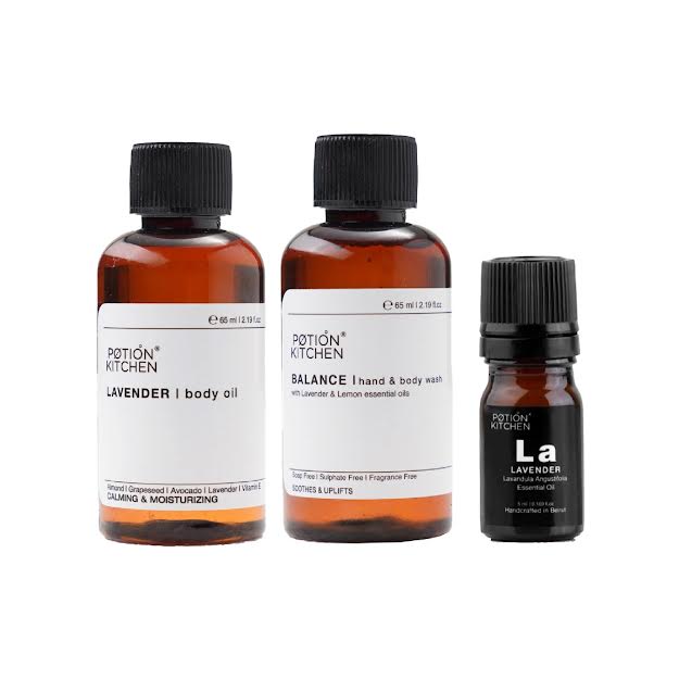 Potion Kitchen Lavender Body Oil 65ml + Balance Wash 65ml + Lavender Essential Oil - Medaid International