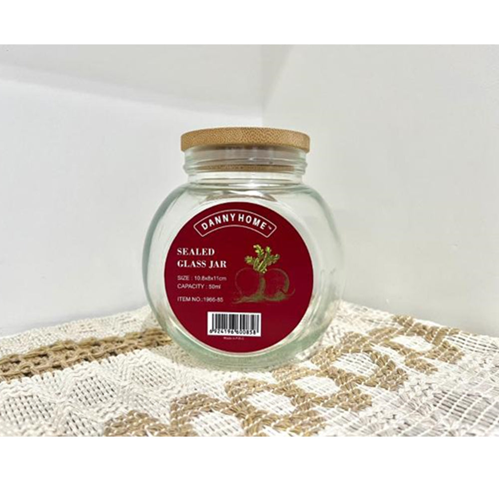 Danny Home Sealed Glass Jar With Bamboo Lid 500-ml