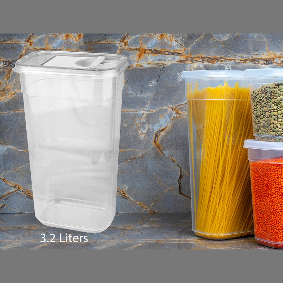 Transparent Dry Food Container with Sliding Cover 3.2L