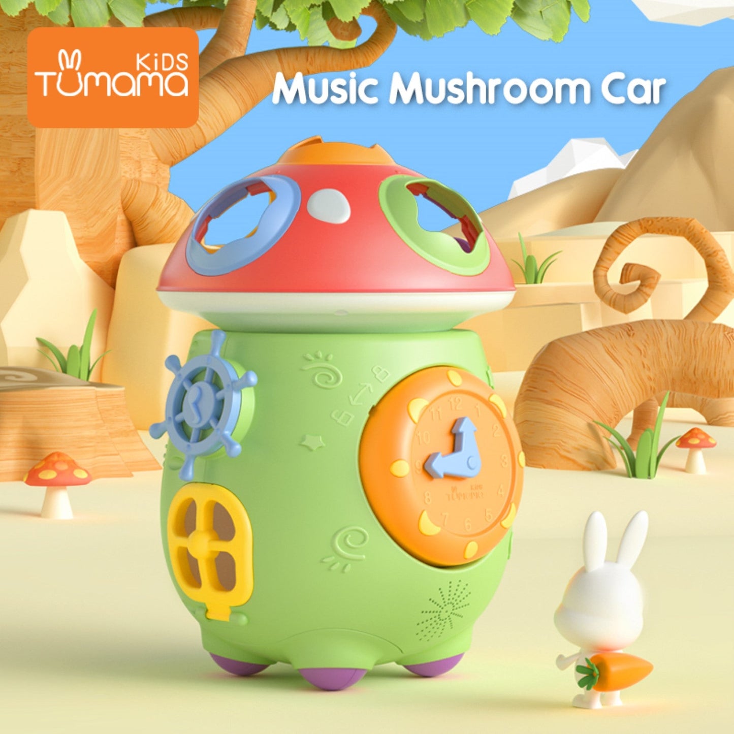 Tumama Kids - Mushroom Car - Shape Sorting