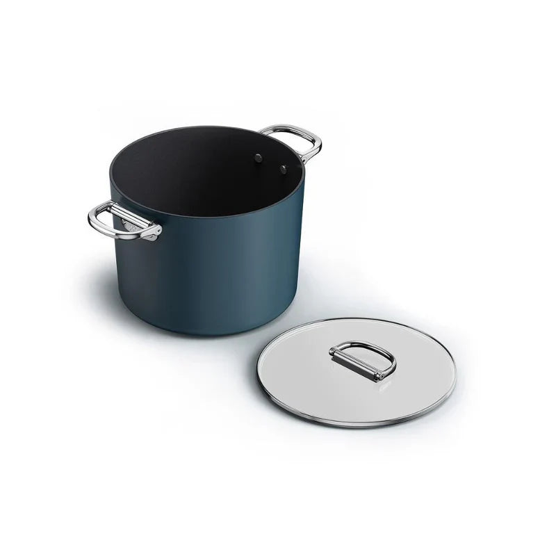 Joseph   Joseph   Space   Folding   Handle   Ceramic   Non-stick   25cm   Blue   Stock   Pot   &   Lid