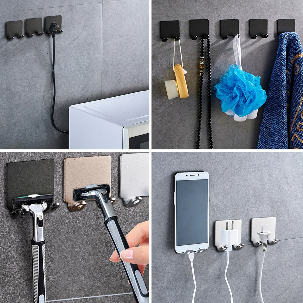 Adhesive Hook Hangers Storage Rack Kitchen Hooks Hanger Hook Bathroom Accessories