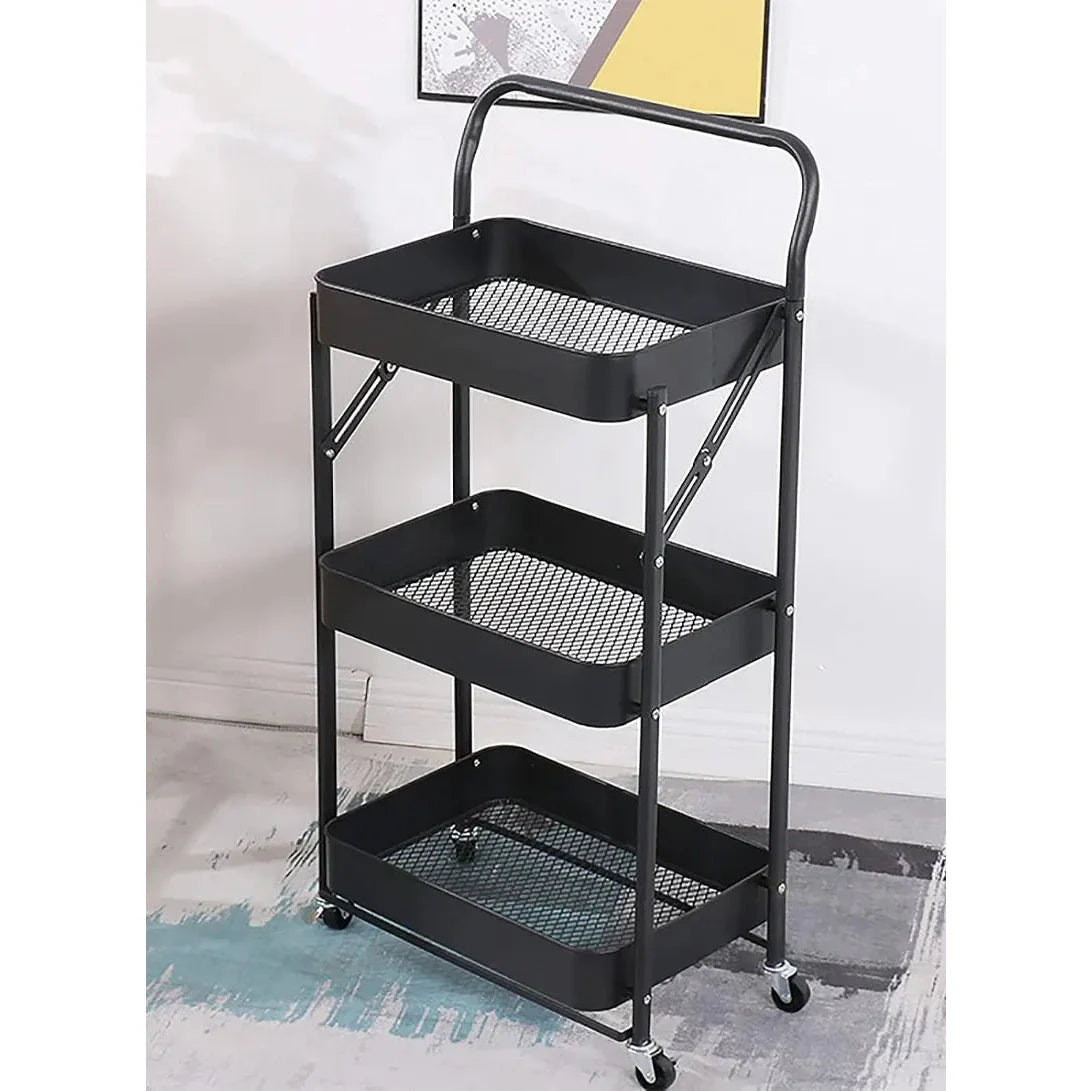 3-Layer Wheeled Carbon Steel Trolley