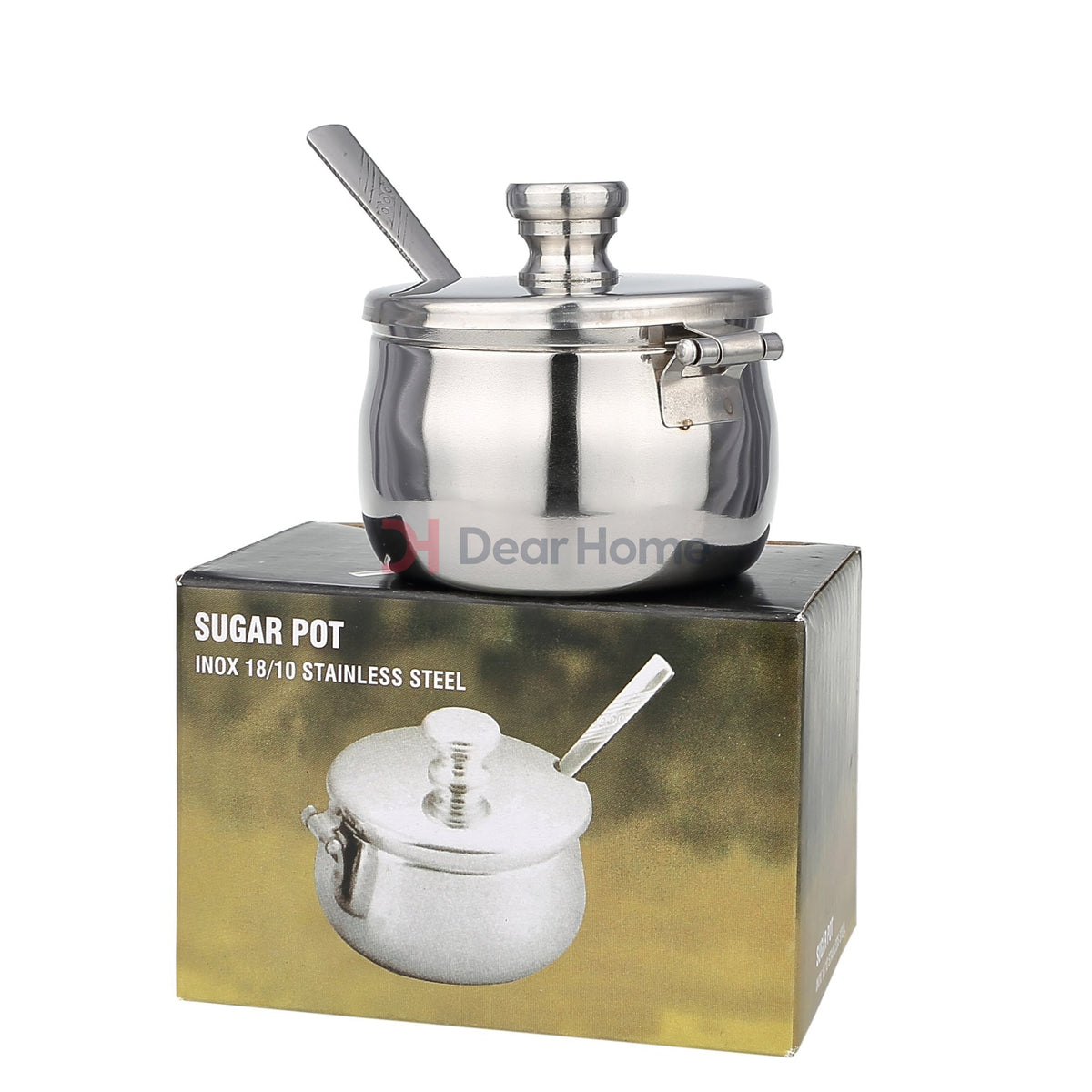Stainless Small Sugar Pot With Spoon