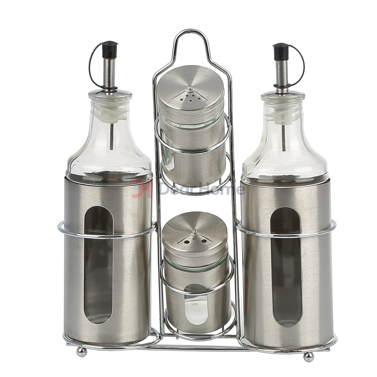 Stainless Modern Oil & Vinegar Set