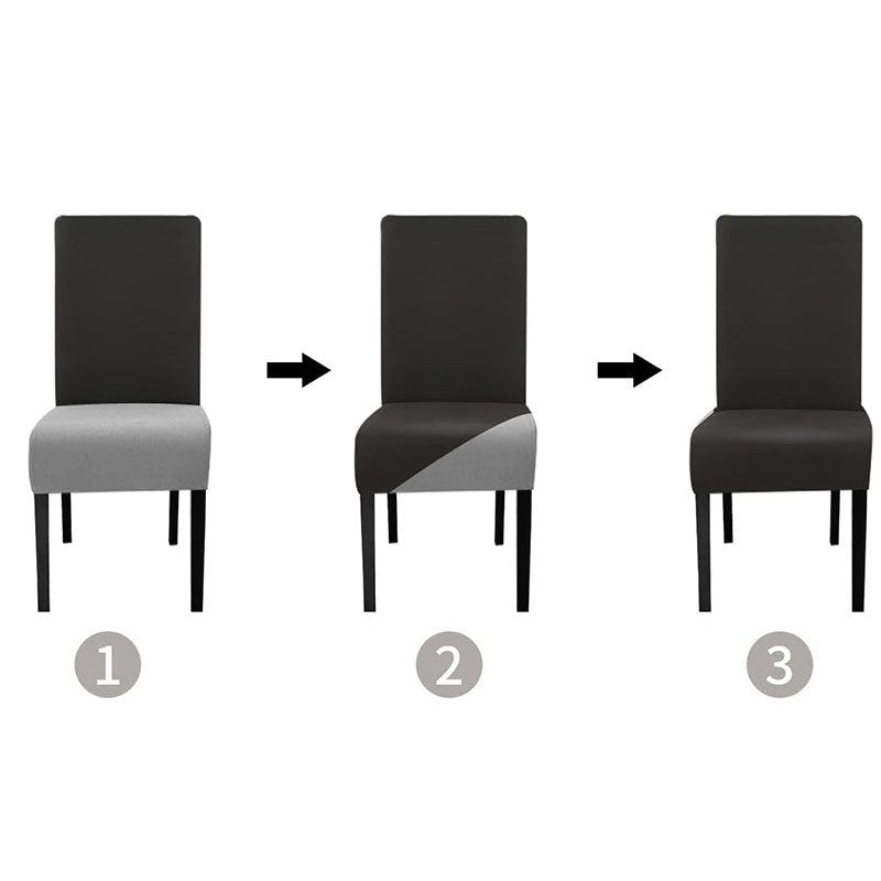 1 Seater Decorative Stretch Chair Slipcover with Elastic Bottom Anti Slip Chair Cover Fitted Furniture Protector Black - Medaid International