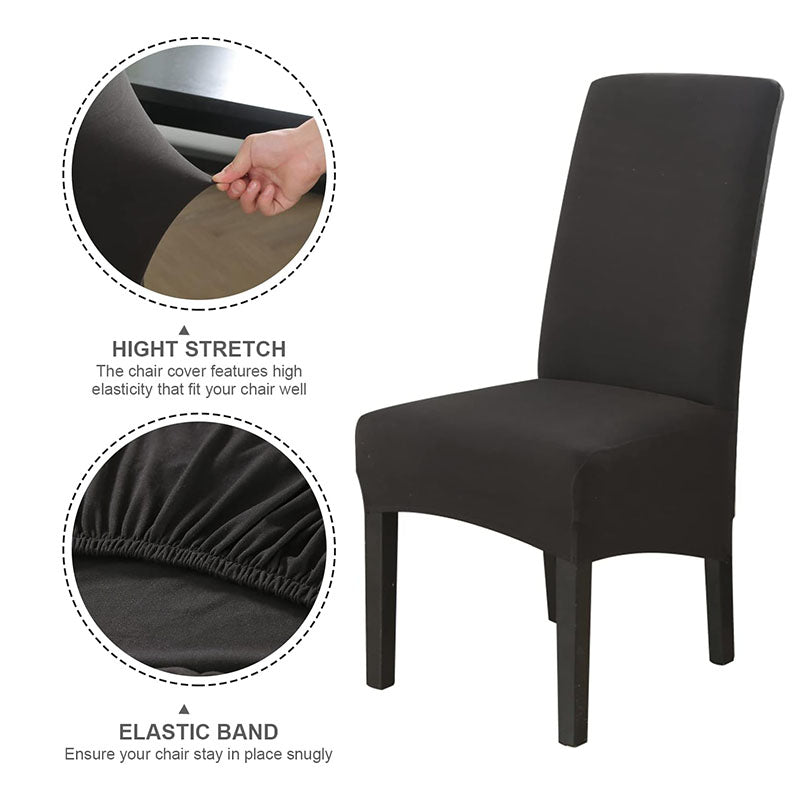 1 Seater Decorative Stretch Chair Slipcover with Elastic Bottom Anti Slip Chair Cover Fitted Furniture Protector Black - Medaid International