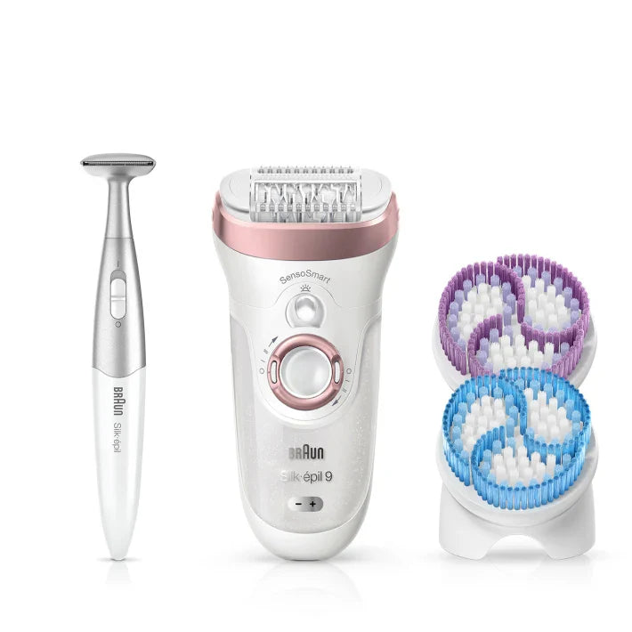 Braun Silk-épil 9 SkinSpa SensoSmart™ 9/980 Wet & Dry epilator with 8 extras incl. Silk-épil 3in1 trimmer