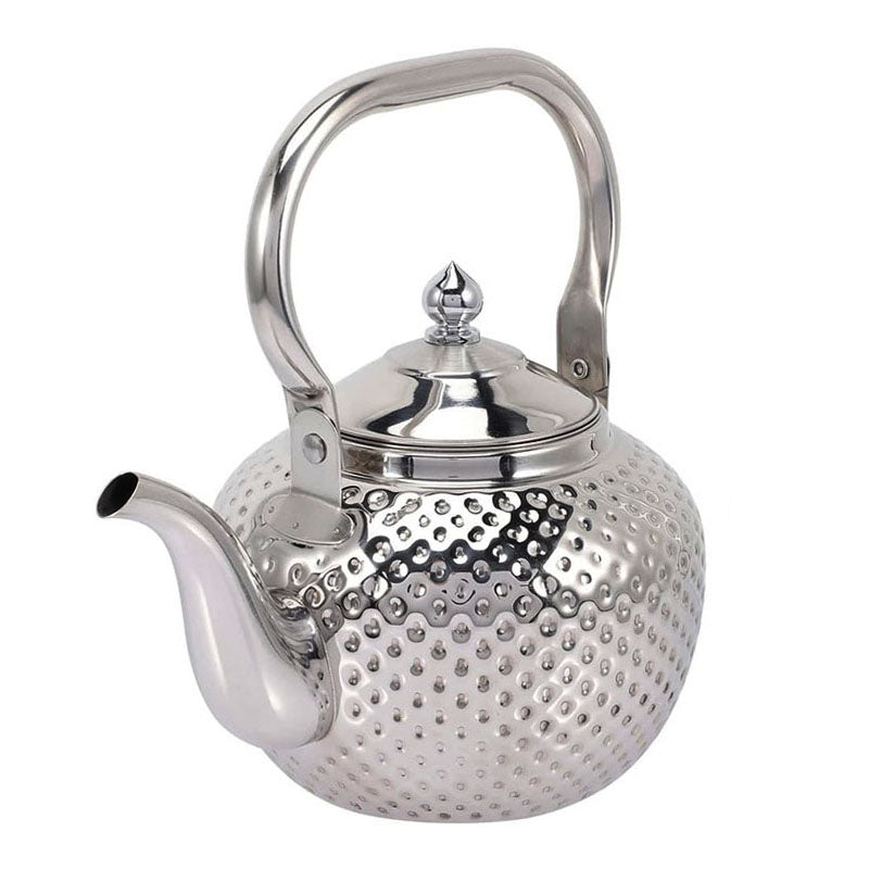 1.5 L Stainless Steel Tea Kettle with Hammer Texture Design Household Teapot Kettle Suitable for Induction Cooker and Stovetop Silver - Medaid International