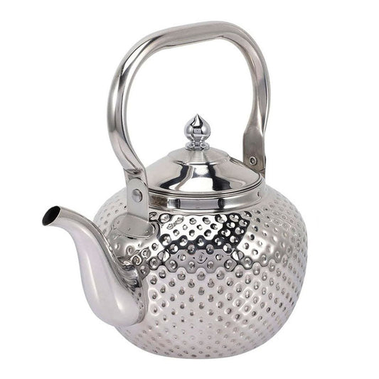 1.5 L Stainless Steel Tea Kettle with Hammer Texture Design Household Teapot Kettle Suitable for Induction Cooker and Stovetop Silver - Medaid International