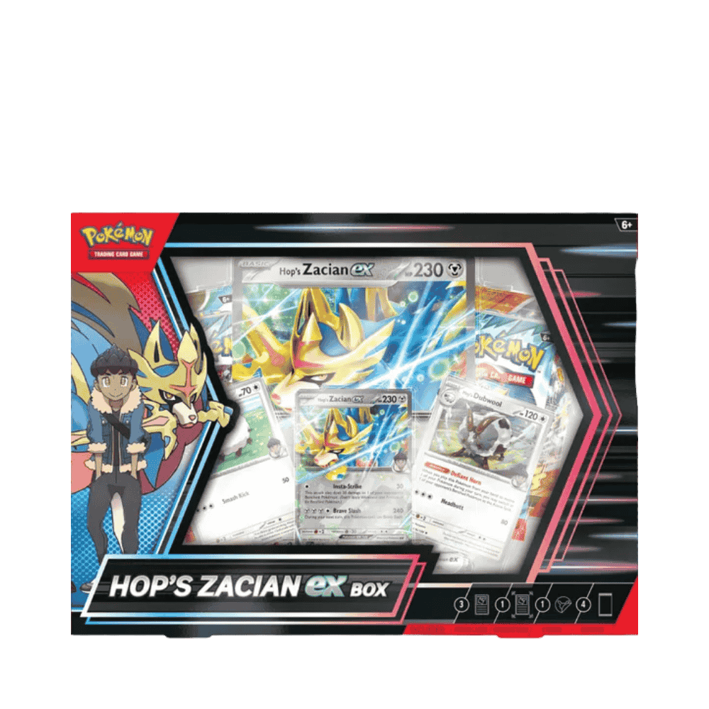 Pokemon TCG : Hop’s Zacian ex Box - 4 Packs - Medaid International